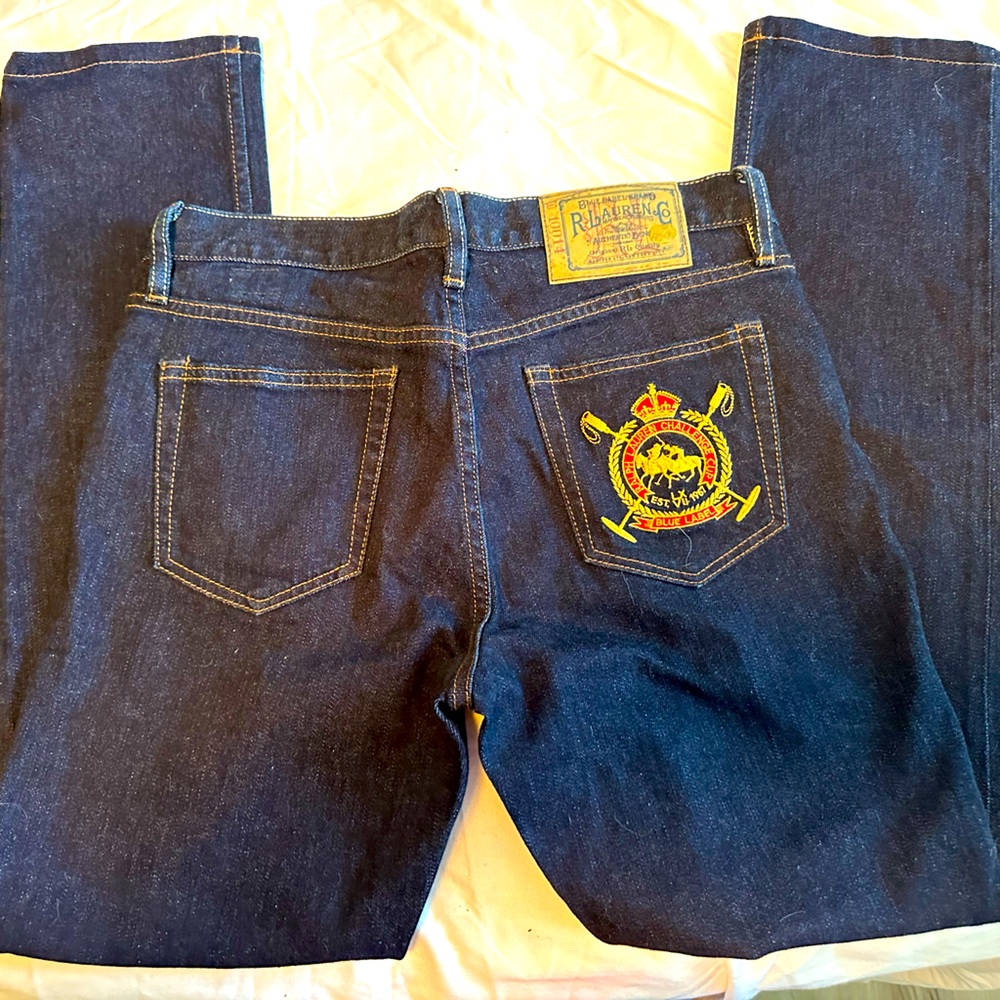 Ralph Lauren Ladies Dark Blue Straight Leg Jeans.